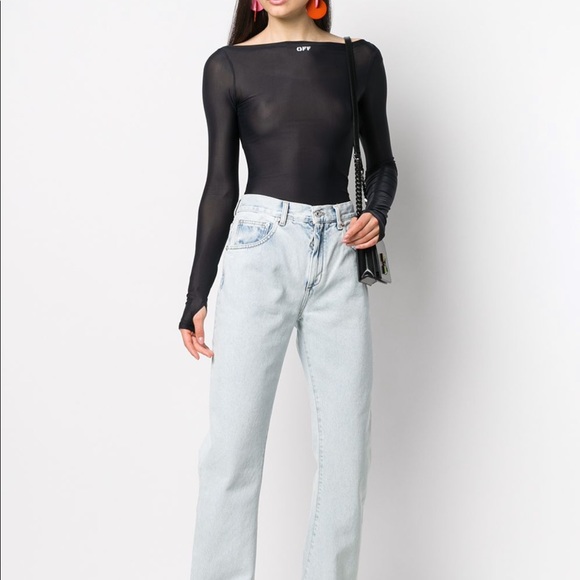 Off-White Tops - OFF-White sheer long sleeve top